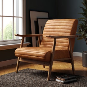 Quinn Faux Leather Chair, Tan