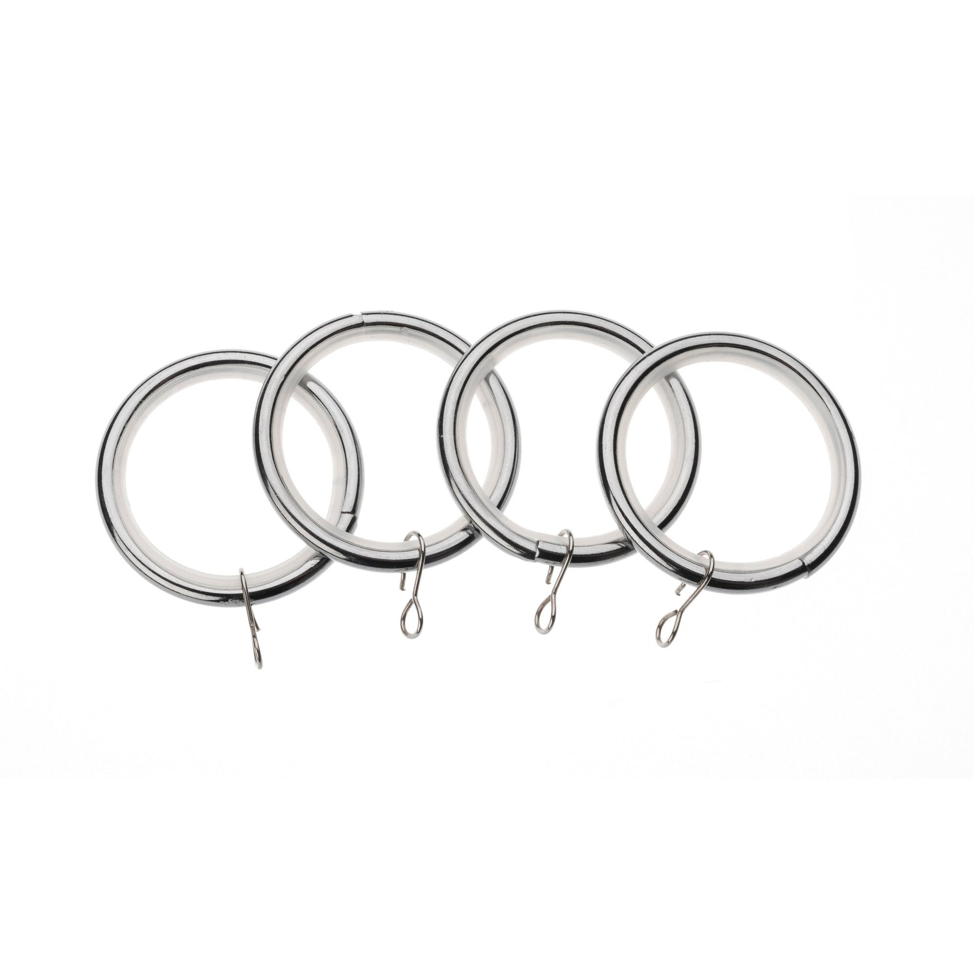 Universal Pack Of 4 19mm Curtain Rings Chrome