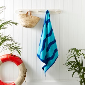 Blue Wave Stripe Beach Towel XL