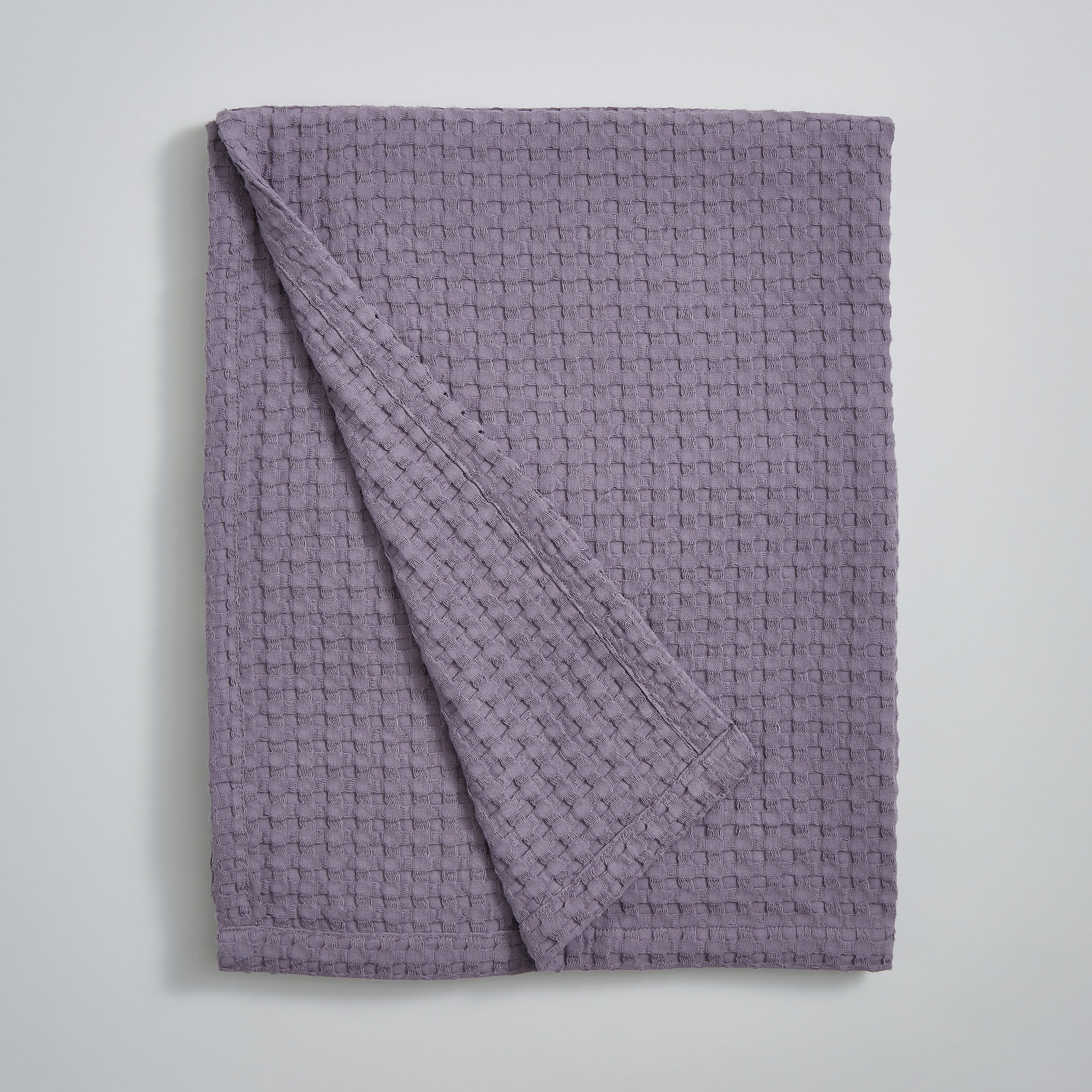 Remade 100 Recycled Cotton Waffle Throw Purple