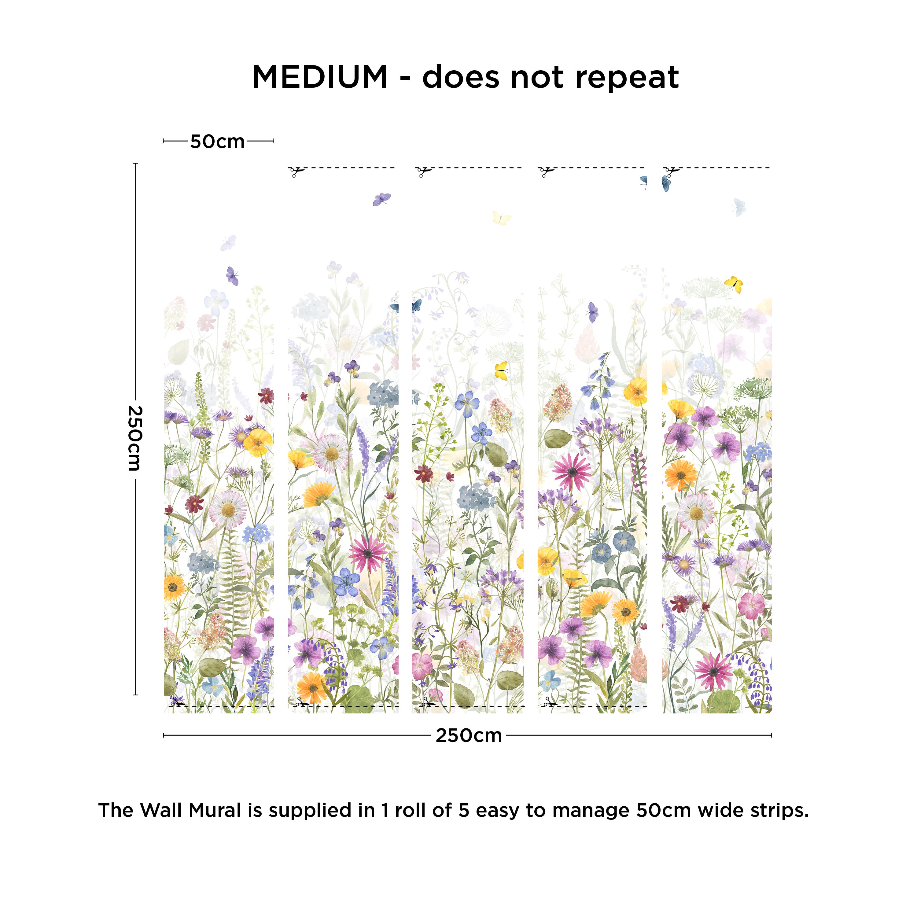 Spring Flowers Multicoloured Mural | Dunelm