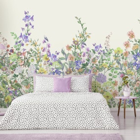 Floral Garden Lilac Mural