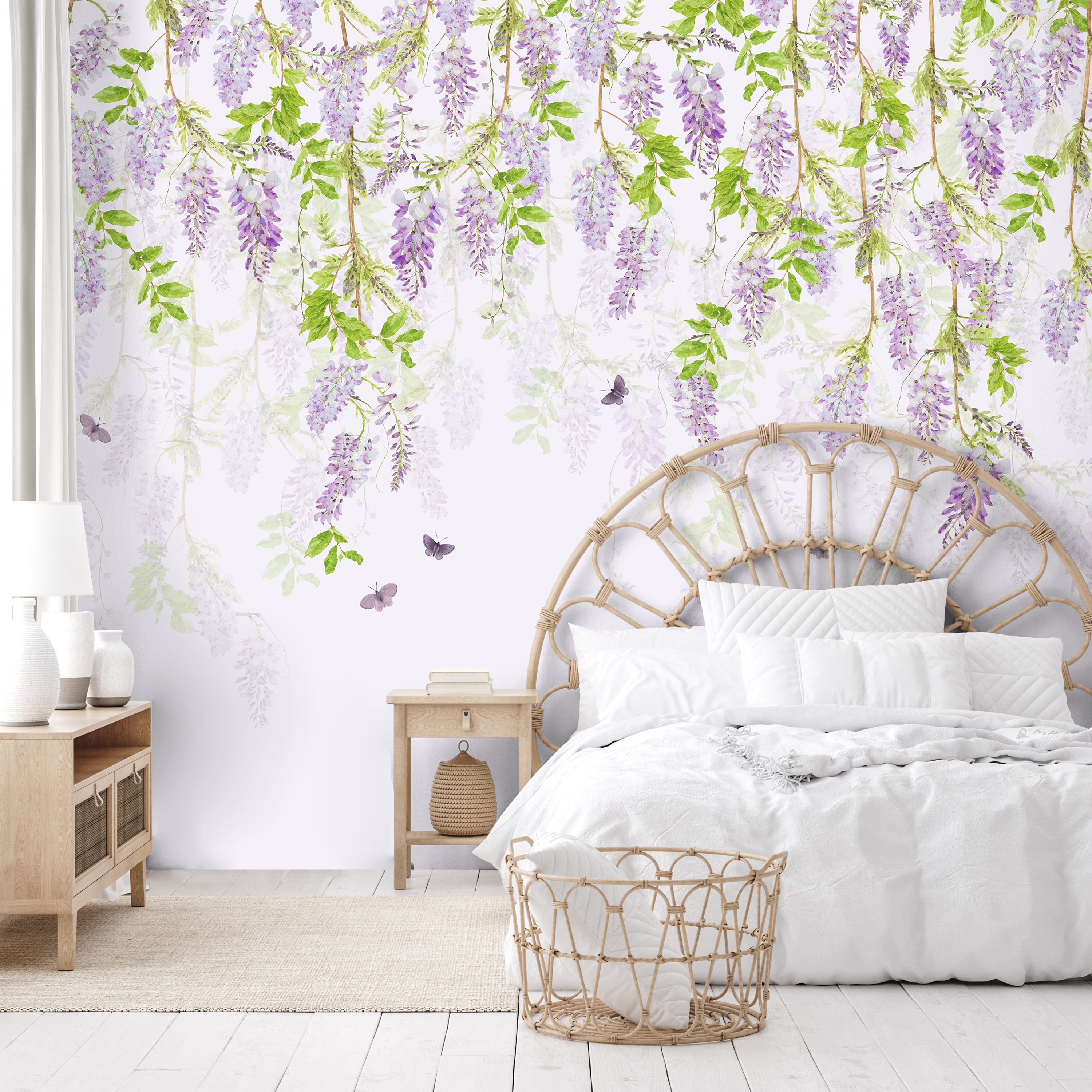 Whispering Wisteria Lavender Mural | Dunelm