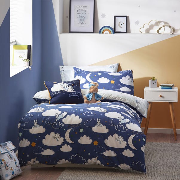 Peter Rabbit™ Sleepy Head Blue Duvet Cover and Pillowcase Set image 1 of 3