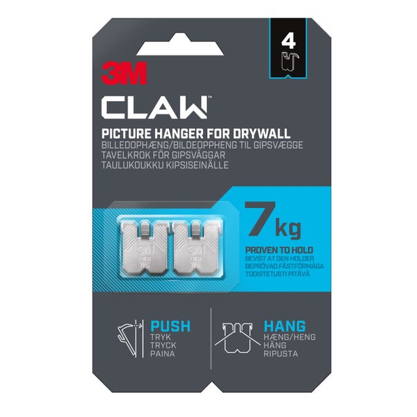 3M CLAW™ Plasterboard Picture and Mirror Hooks, 7kg image 1 of 6