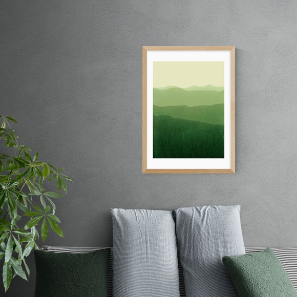 East End Prints Gradient Landscape Green Print