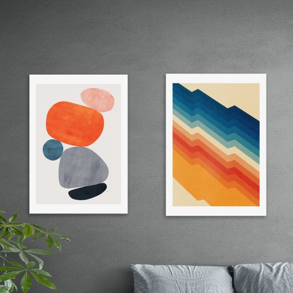Set of 2 East End Prints Retro Abstract Prints