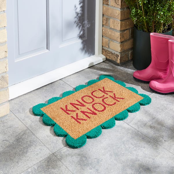 Scallop Knock Knock Doormat 40x60cm Green