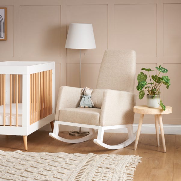 Obaby High Back Rocking Chair Oatmeal