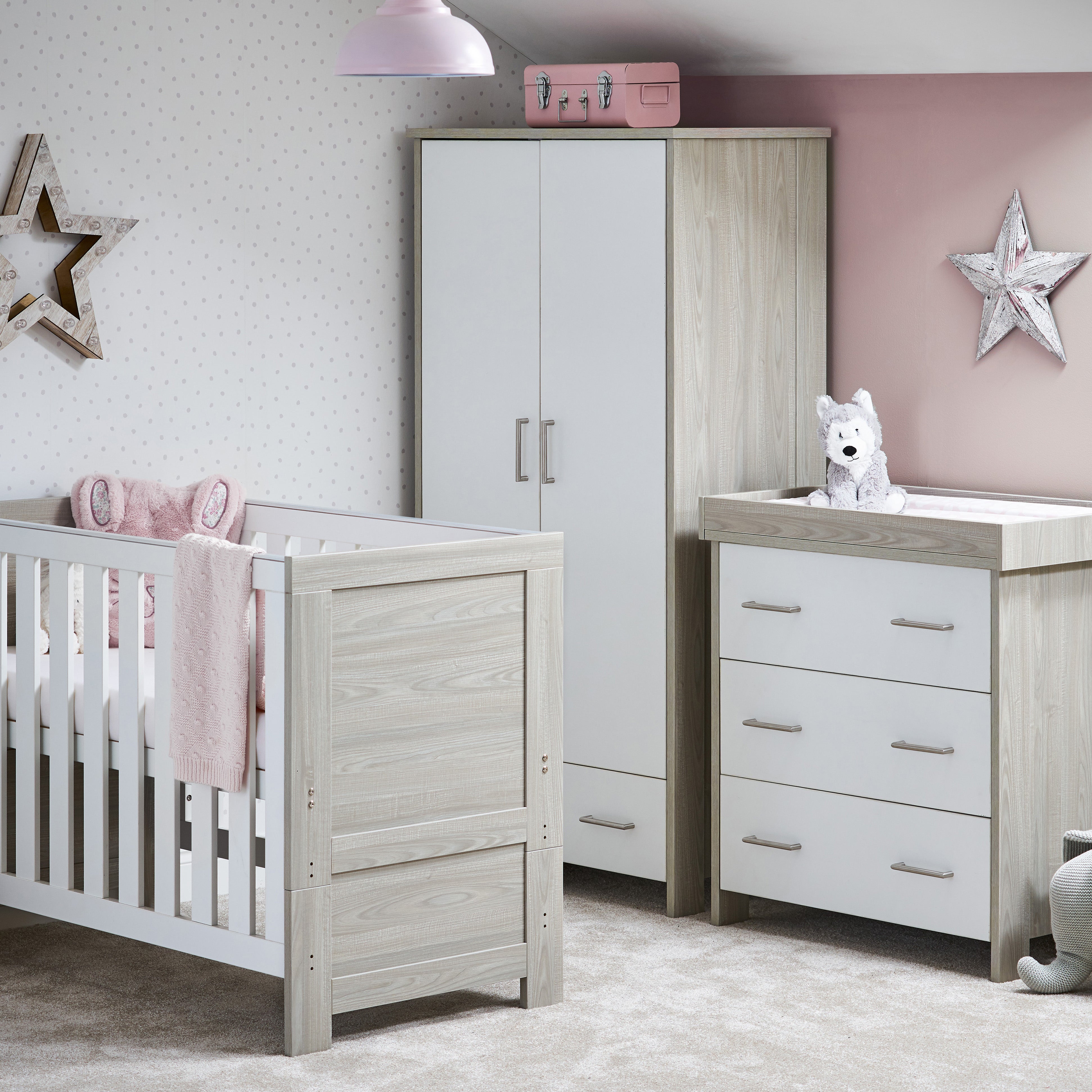 OBaby Nika Mini 3 Piece Nursery Room Set | Dunelm