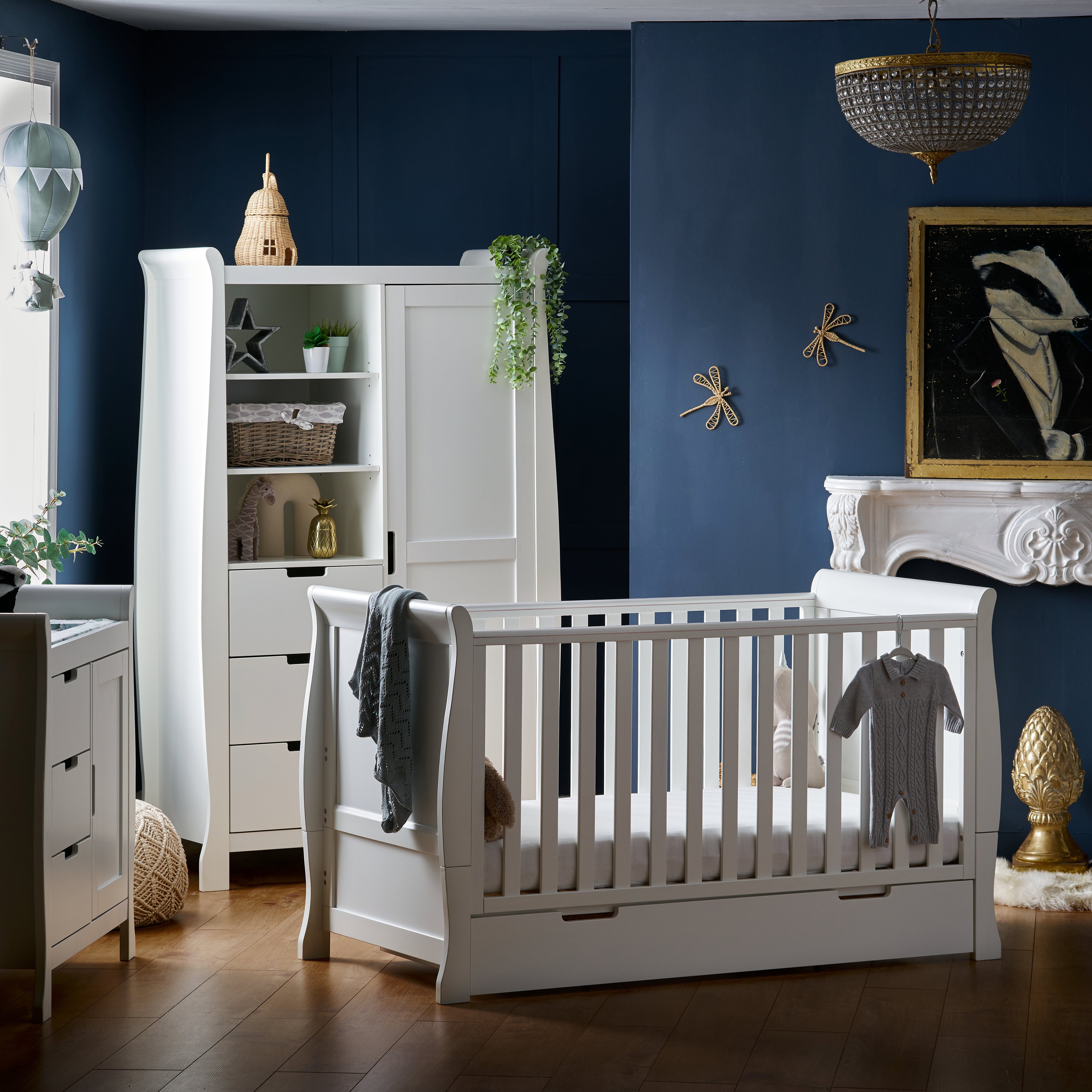 Photos - Kids Furniture Obaby Stamford Classic 3 Piece Nursery Room Set, White White 