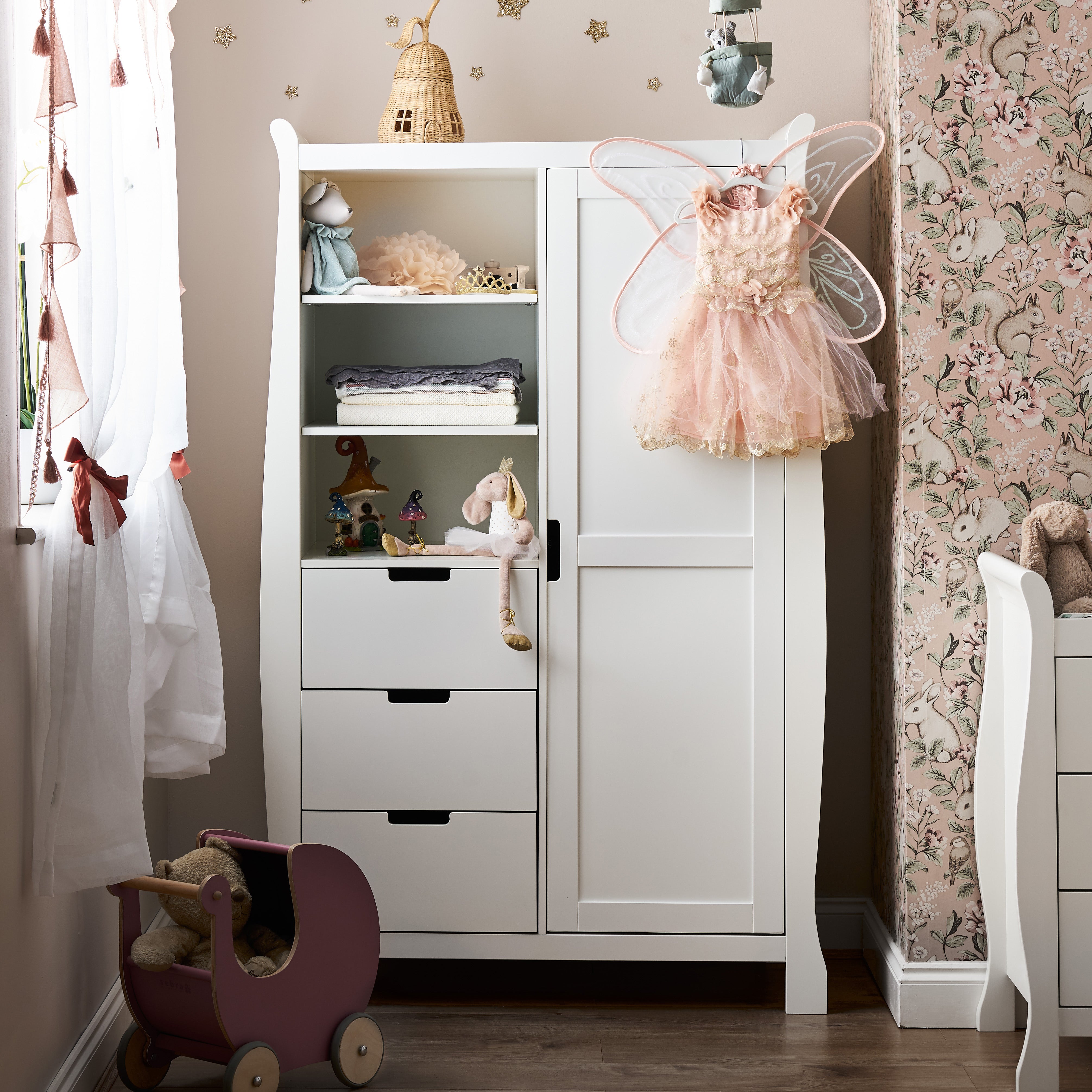 Obaby Stamford Double Wardrobe White