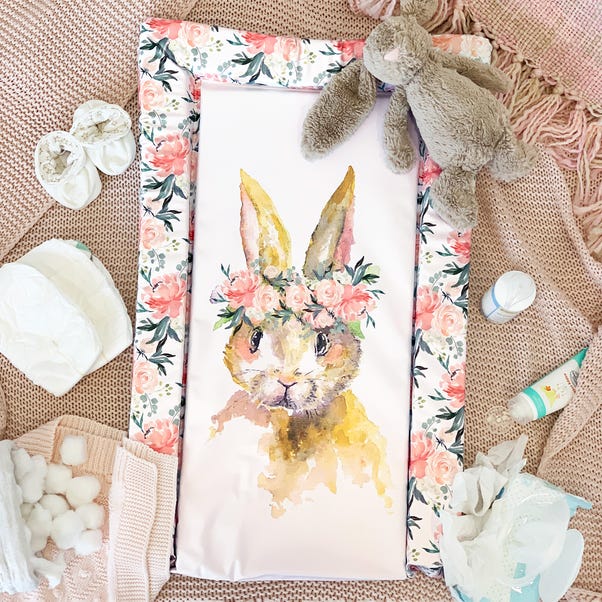 Obaby Watercolour Rabbit Changing Mat Pink