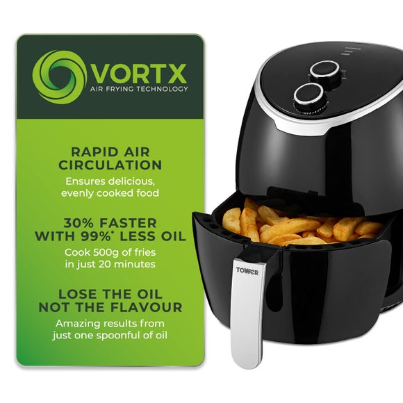 Tower 4L Vortx Manual Air Fryer | Dunelm