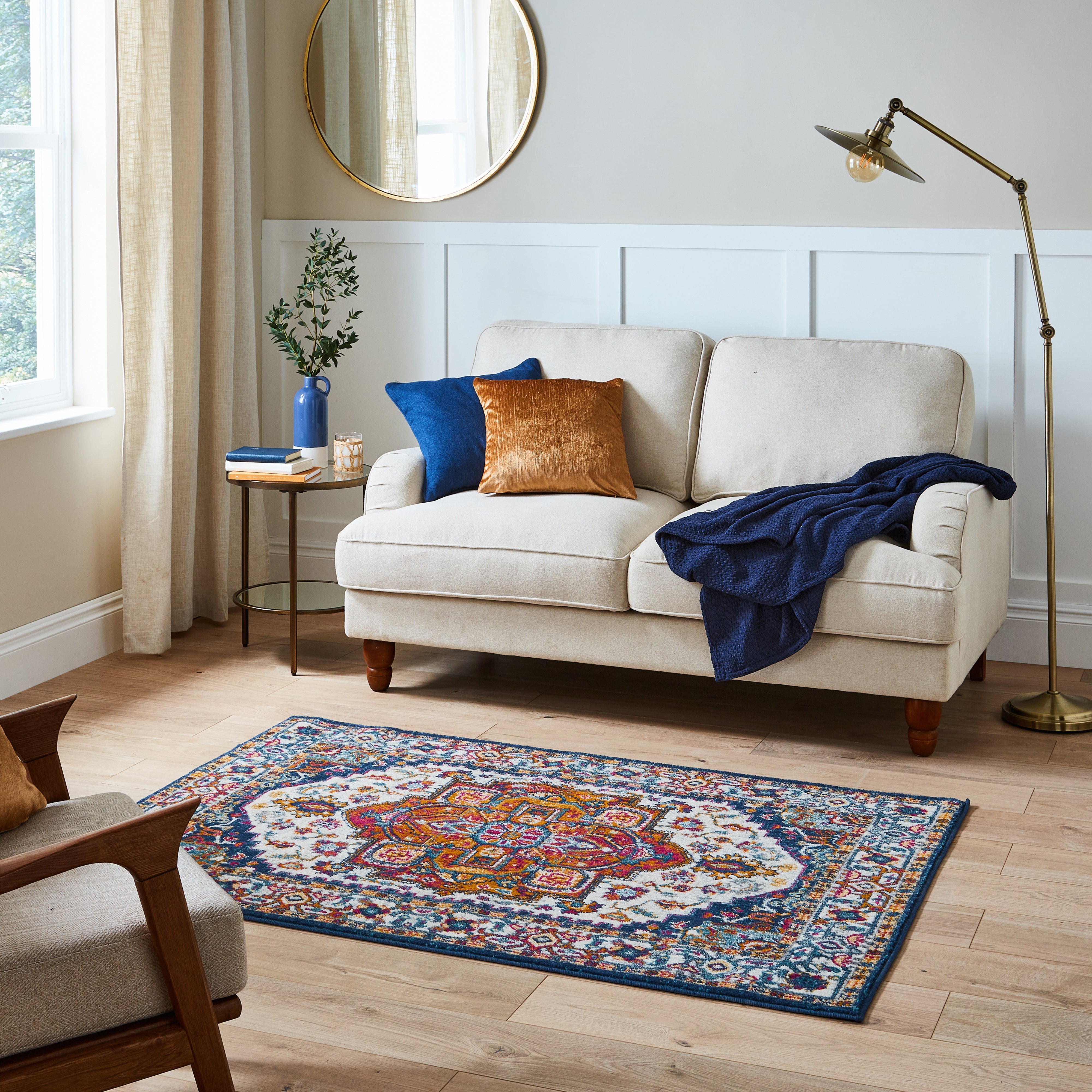 Traditional Brights Rug Blue