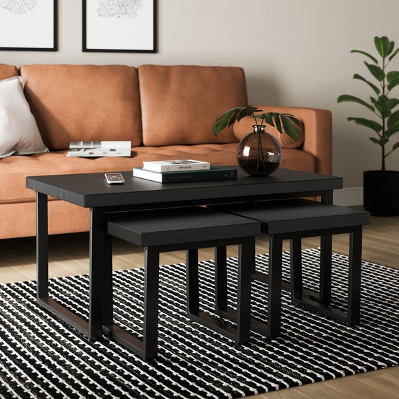 Black coffee table deals nest