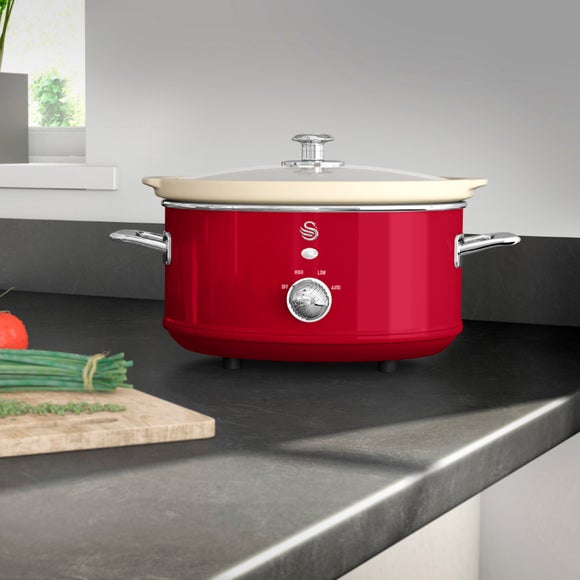 swan red slow cooker