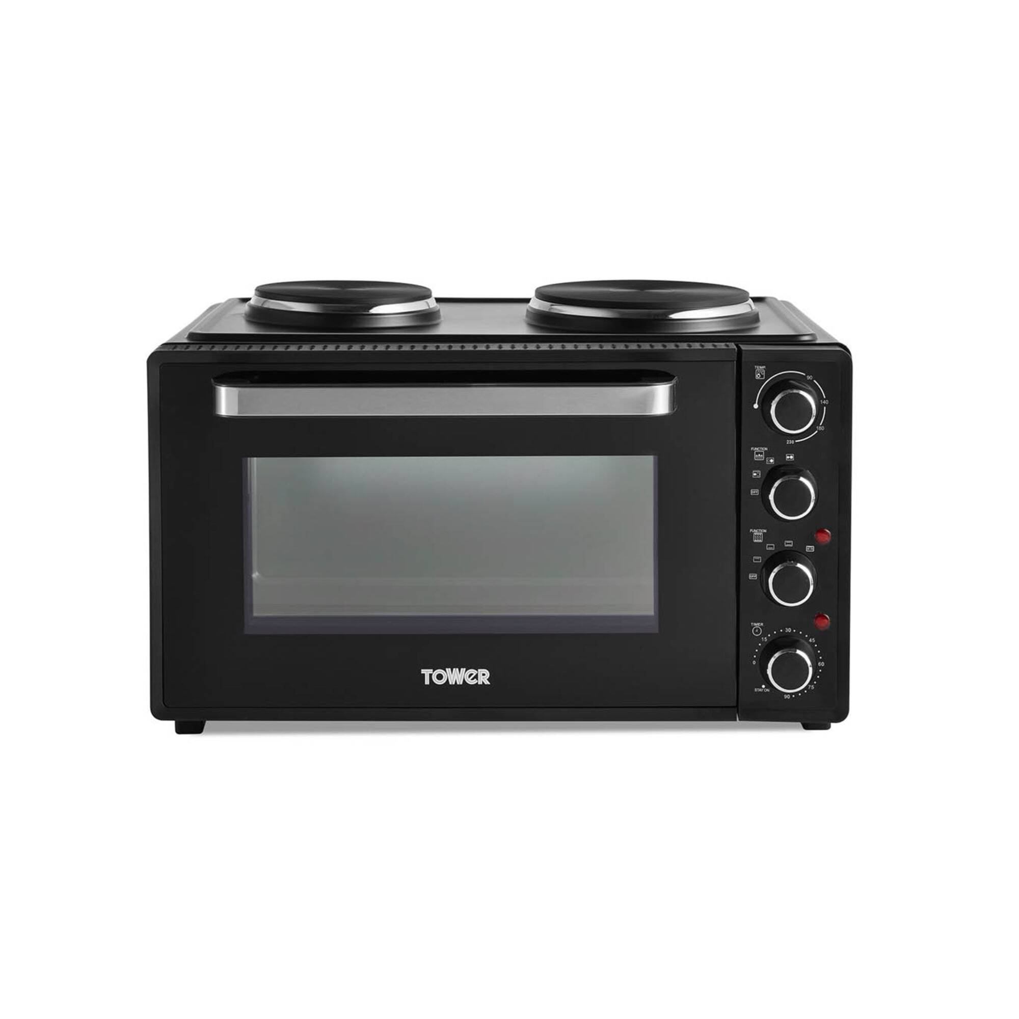 Tower 42L Black Mini Oven with Hot Plates