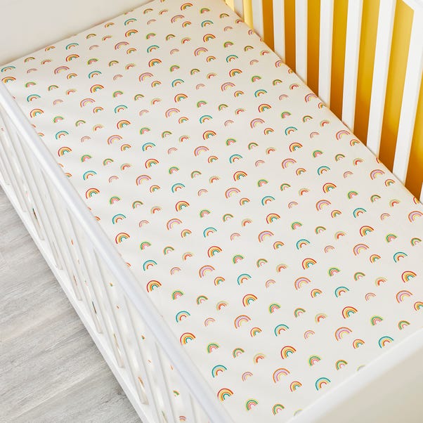 Ickle Bubba Pack of 2 Rainbow Dreams Fitted Cotbed Sheets image 1 of 5
