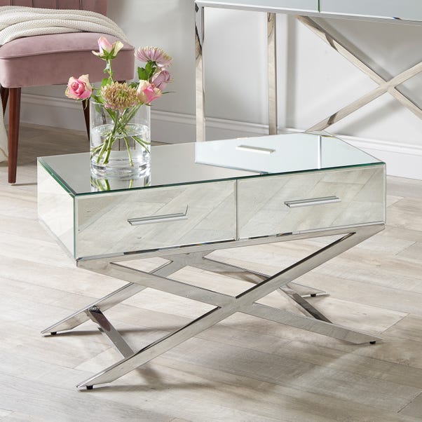 Pacific Rocco Mirrored Coffee Table, Silver image 1 of 4