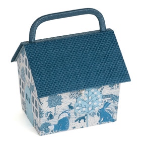 Hobby Gift Grove Scenic Bird Medium Sewing Box Blue