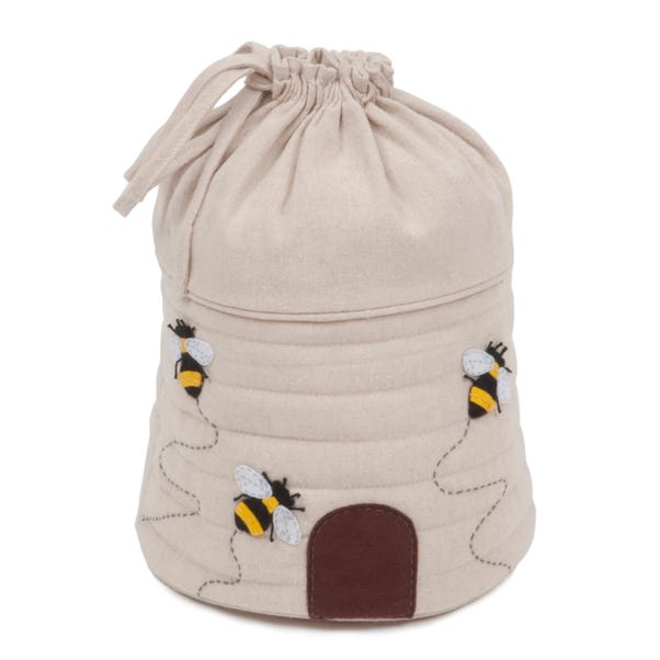 Hobby Gift Bee Hive Round Drawstring Craft Bag Natural image 1 of 4