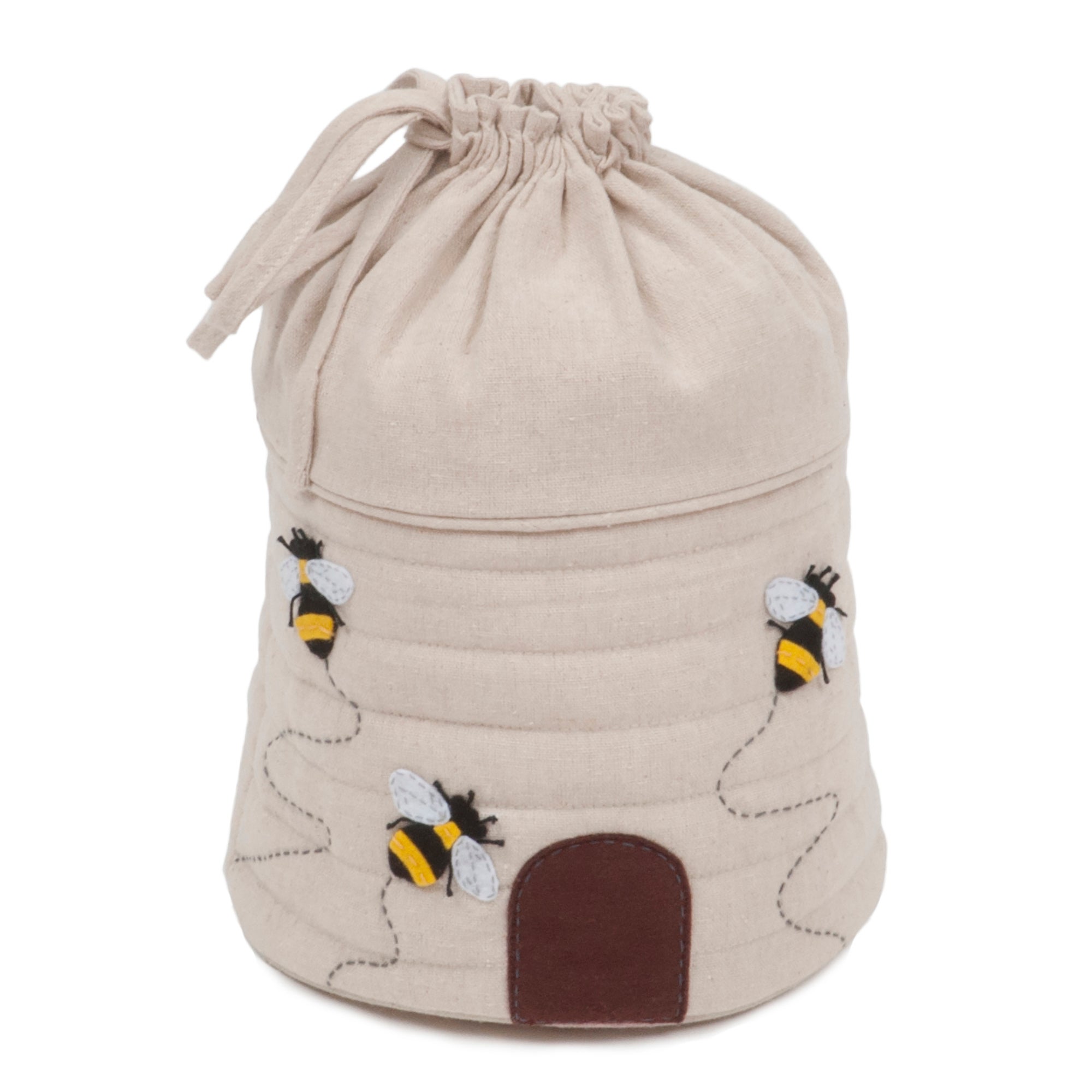 Hobby Gift Bee Hive Round Drawstring Craft Bag Natural