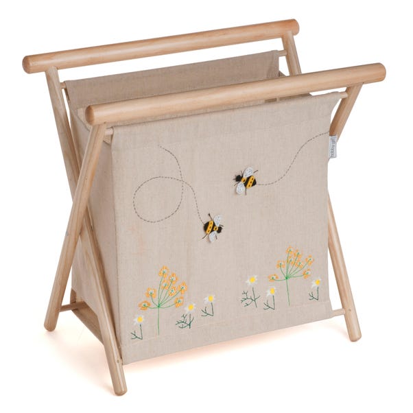 Hobby Gift Linen Bee Applique Knit Storage Natural image 1 of 6