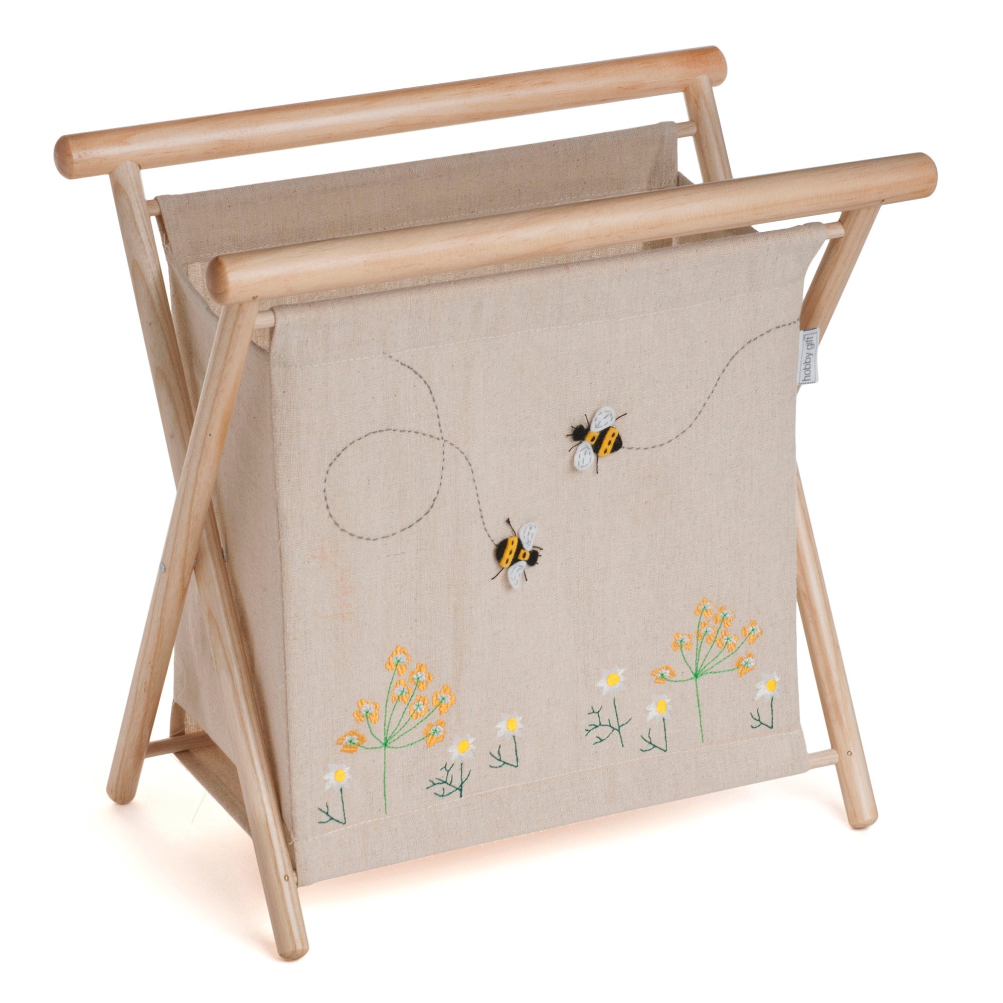 Hobby Gift Linen Bee Applique Knit Storage Natural