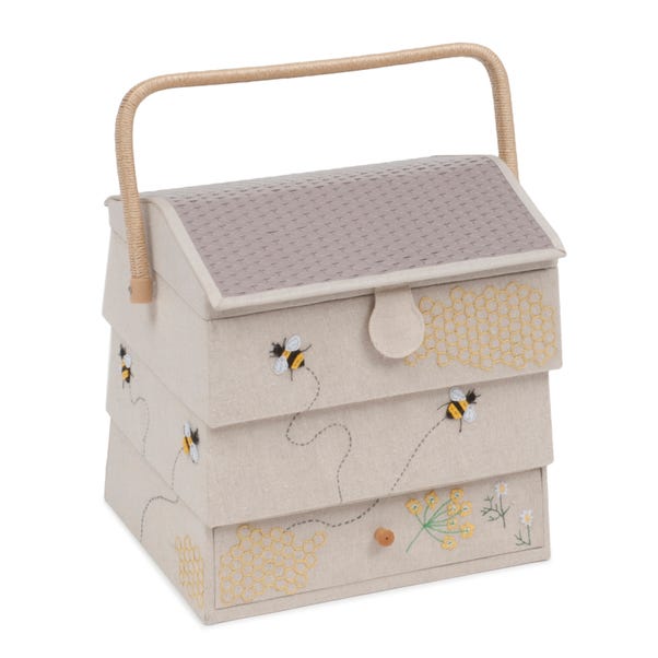 Hobby Gift Bee Hive Drawer Large Sewing Box Natural image 1 of 5