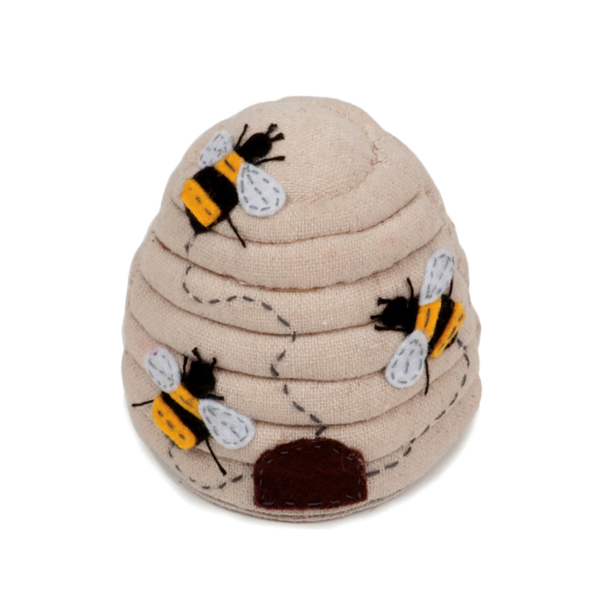 Hobby Gift Bee Hive Applique Pin Cushion Cream