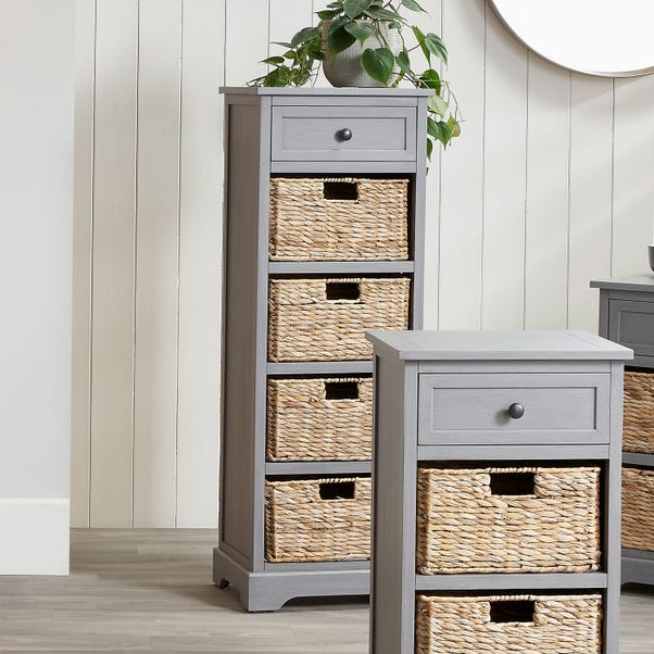 Pacific Devonshire 5 Drawer Chest, Grey Painted Pine Grey