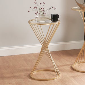 Pacific Liberty Side Table- Iron & Glass