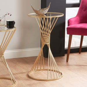 Pacific Liberty Side Table- Iron & Glass