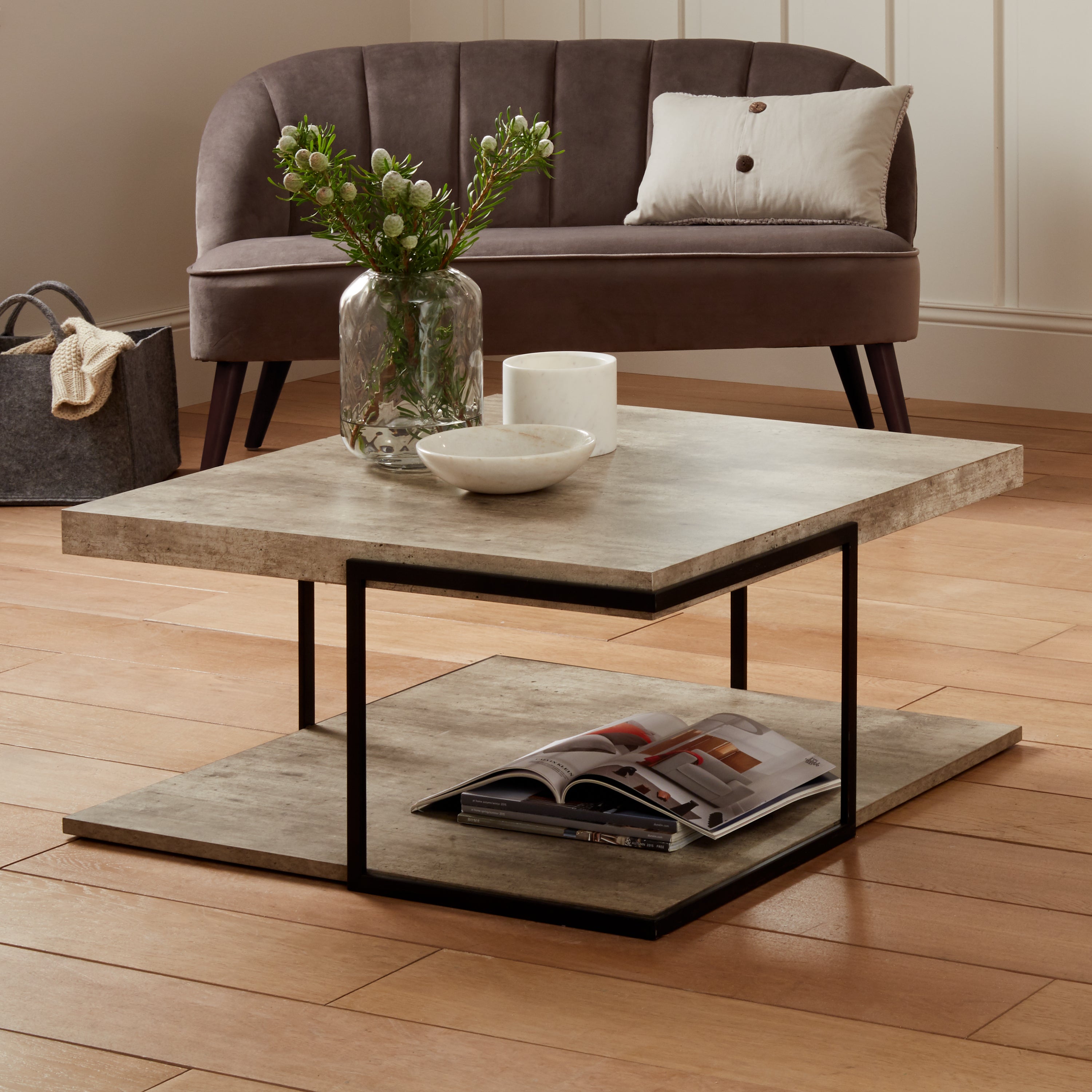 Pacific Jersey Lam Coffee Table Grey Wood Effect Grey