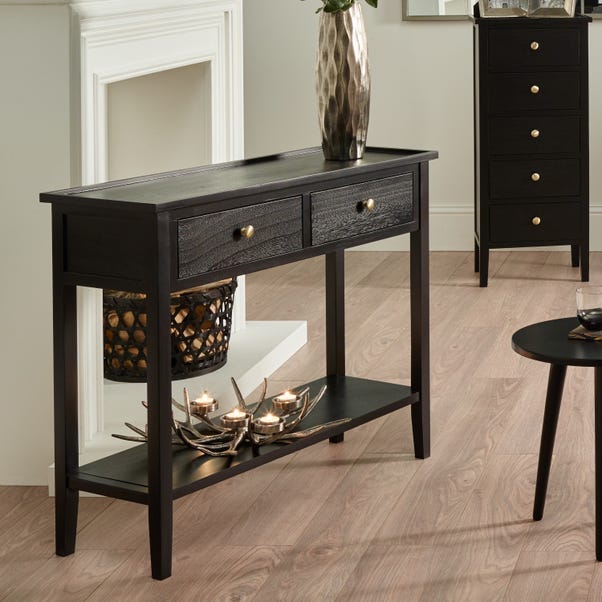 Pacific Chelmsford Console Table, Black Painted Pine image 1 of 4