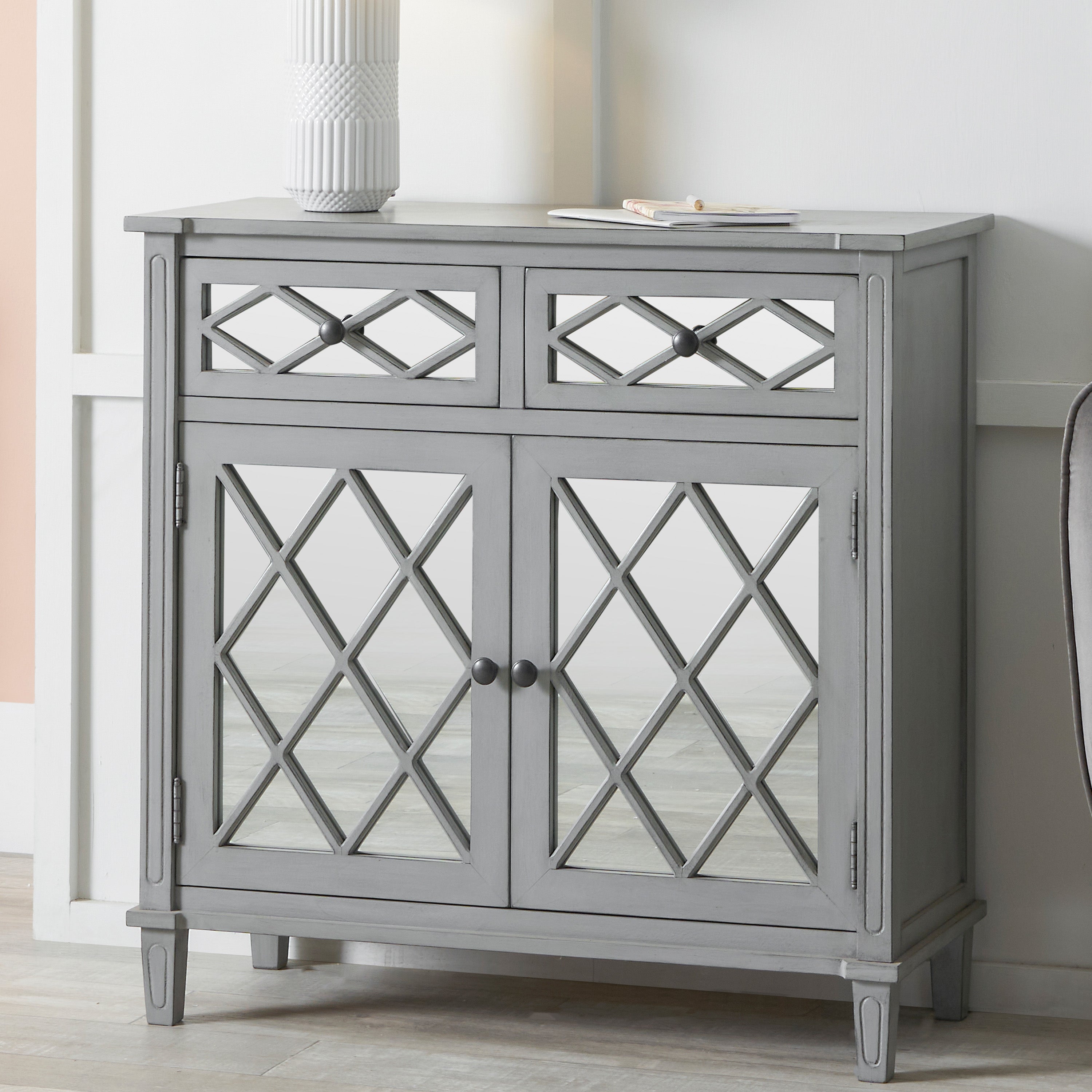 Photos - Dresser / Chests of Drawers Pacific Puglia Sideboard, Painted Pine Grey 