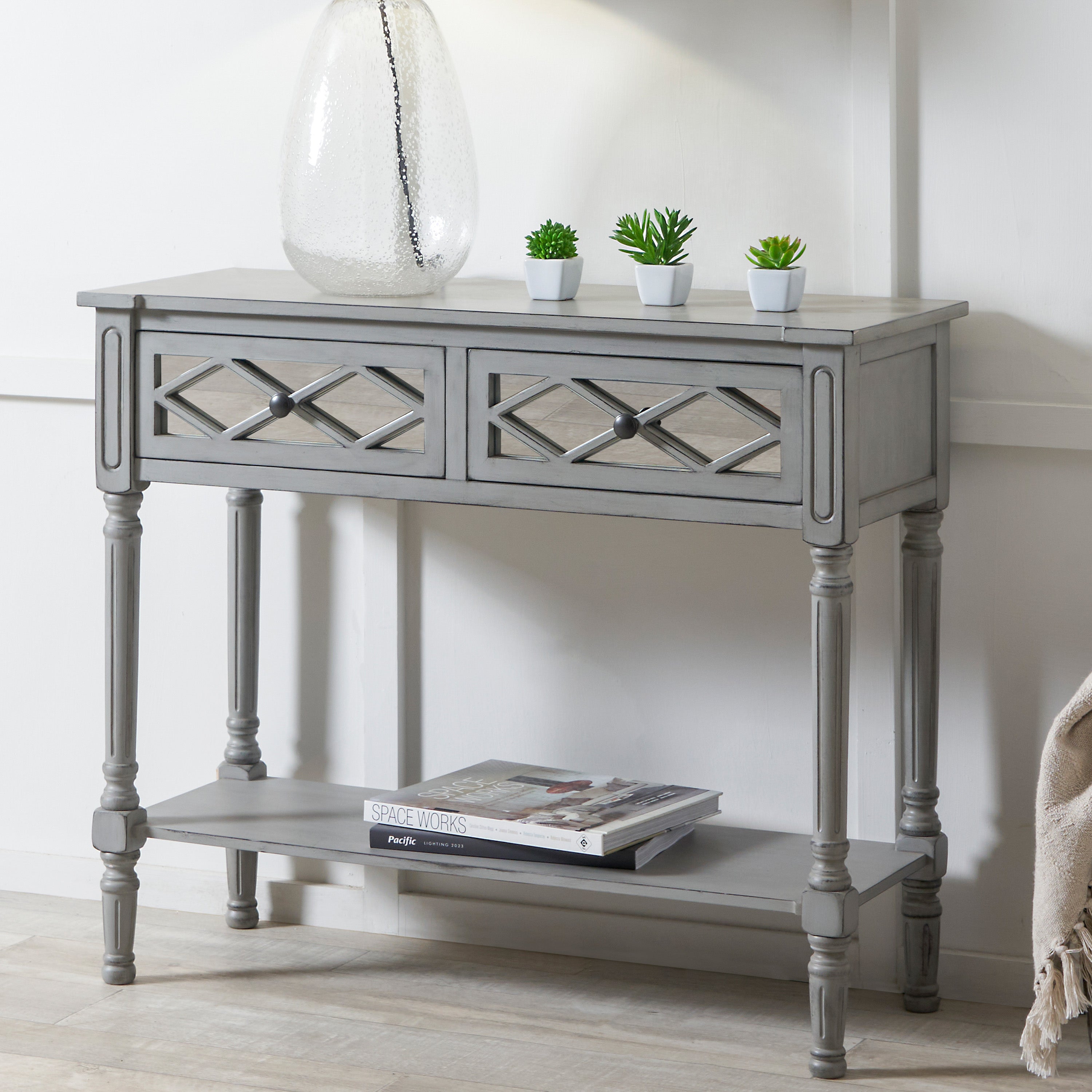 Pacific Puglia Console Table Painted Pine Grey