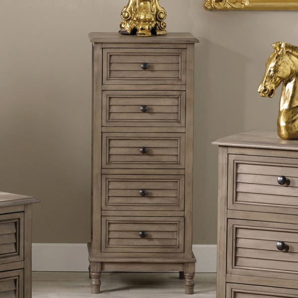 Pacific Ashwell 5 Drawer Chest, Taupe Pine image 1 of 2