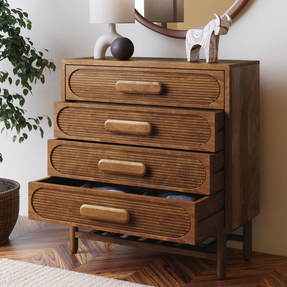 Khari 4 Drawer Chest Mango Wood | Dunelm