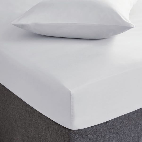 Hotel 400 Thread Count White 28cm Fitted Sheet  undefined