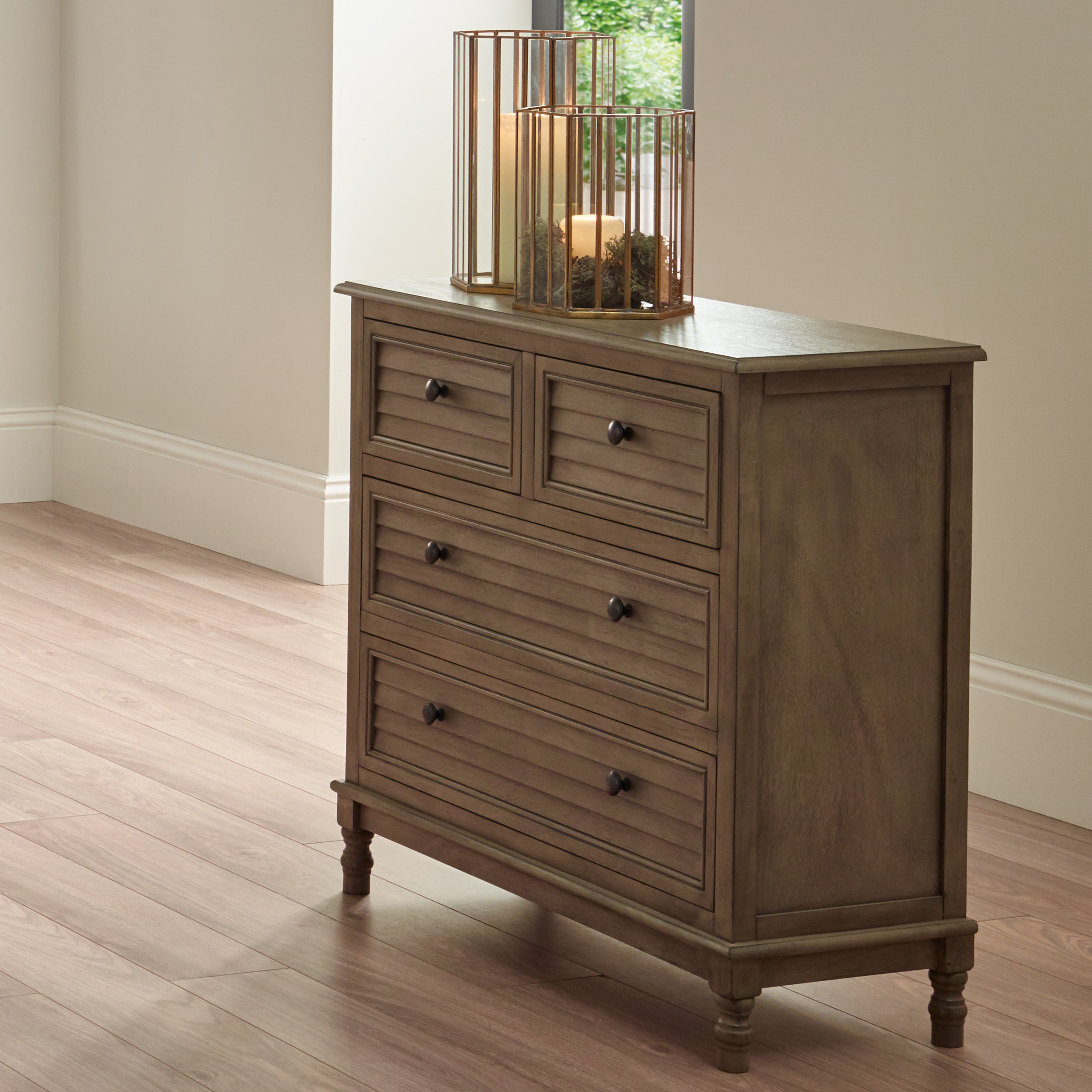 Pacific Ashwell 4 Drawer Chest, Taupe Pine