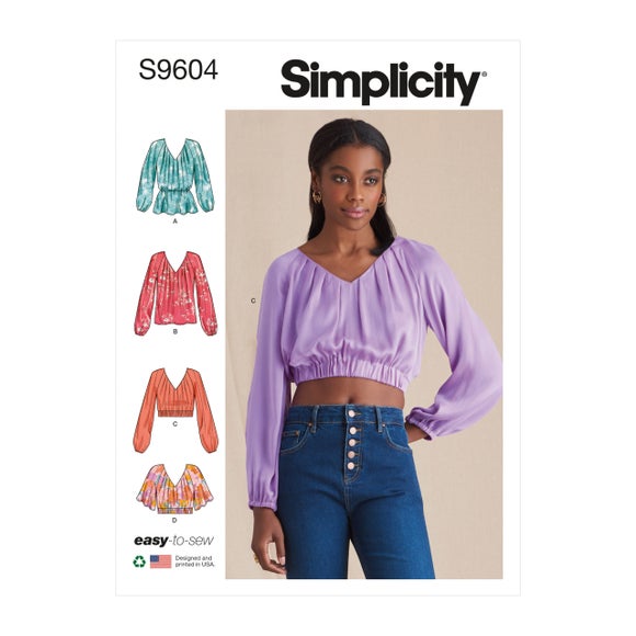 Simplicity S9604 Misses Blouses Sewing Pattern Dunelm