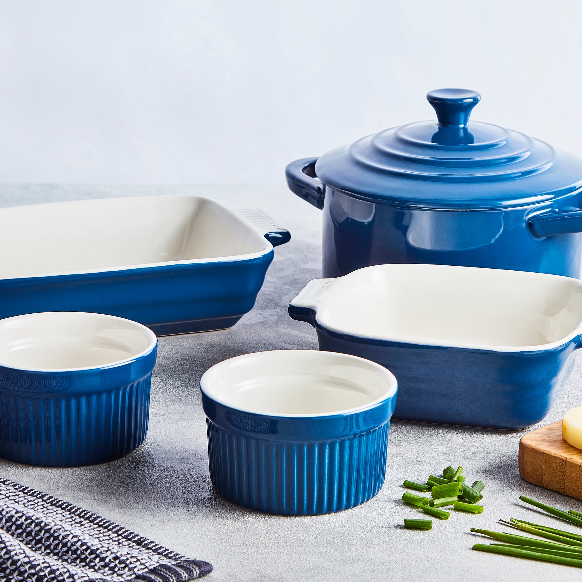 Barbary Oak Ceramic Ovenware Gift Set Blue