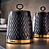 Tower Set of 3 Empire Canisters Black