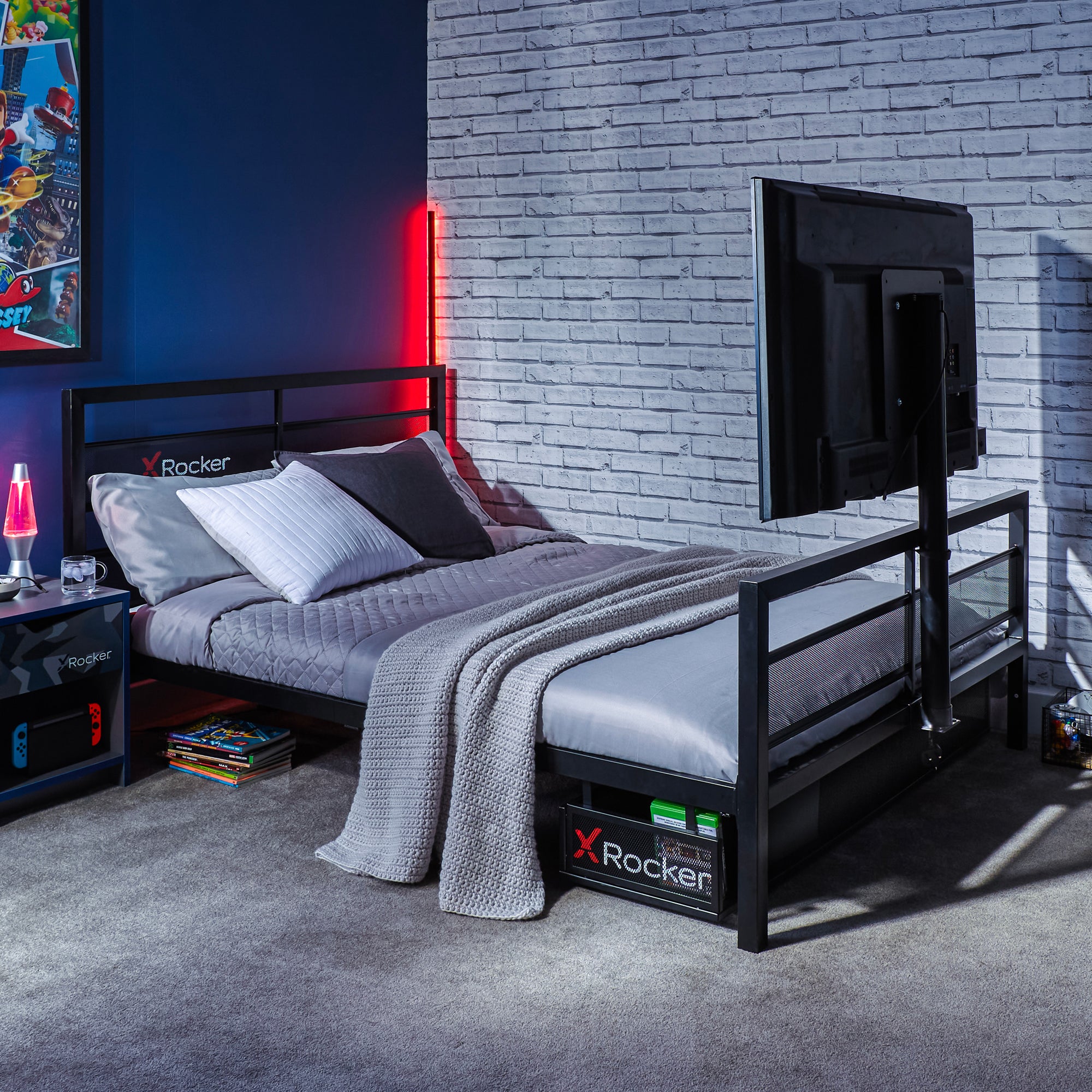 X Rocker Basecamp Gaming Bed Frame with TV VESA Mount