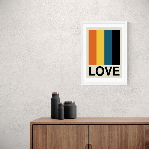 East End Prints Retro Stripe LOVE Sundaze Print