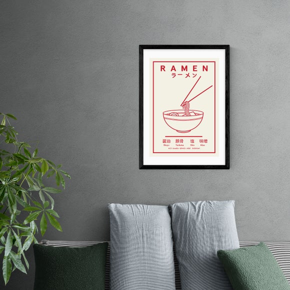 East End Prints Ramen (Red & White) Print