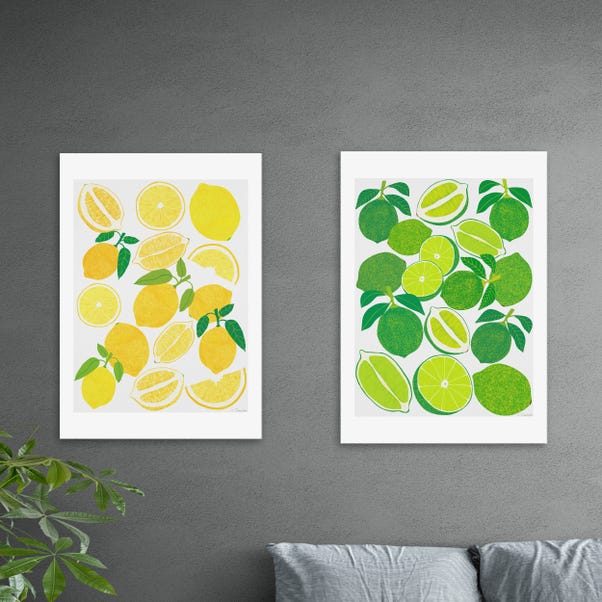 Set of 2 East End Prints Lemon & Lime Prints image 1 of 2