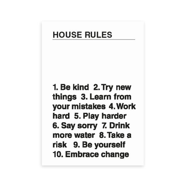 East End Prints House Rules Print image 1 of 1